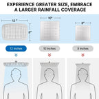 G-Promise All Metal 12 Inch Dual Square Shower Head with Handheld Spray Combo, Rain Shower Head, Adjustable Extension Arm, 3-Way Diverter, 71 Inch Extra Long Hose - A Bathroom Upgrade(Brushed Nickel)