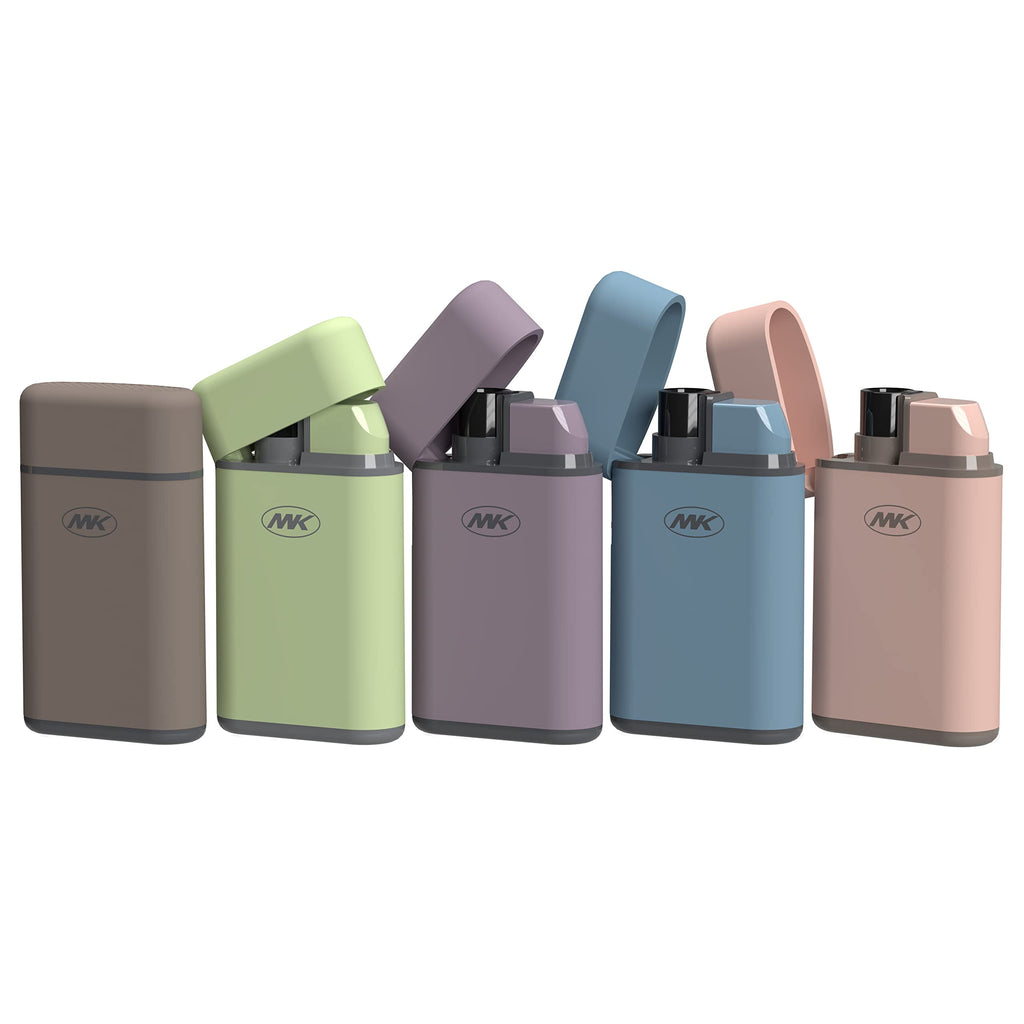 MK Lighter 5-Pack Torch Flame Pocket Lighters, Refillable and Multipurpose, Ideal for Candles, BBQ, Camping, and Everyday Use (Pastel-5PC)