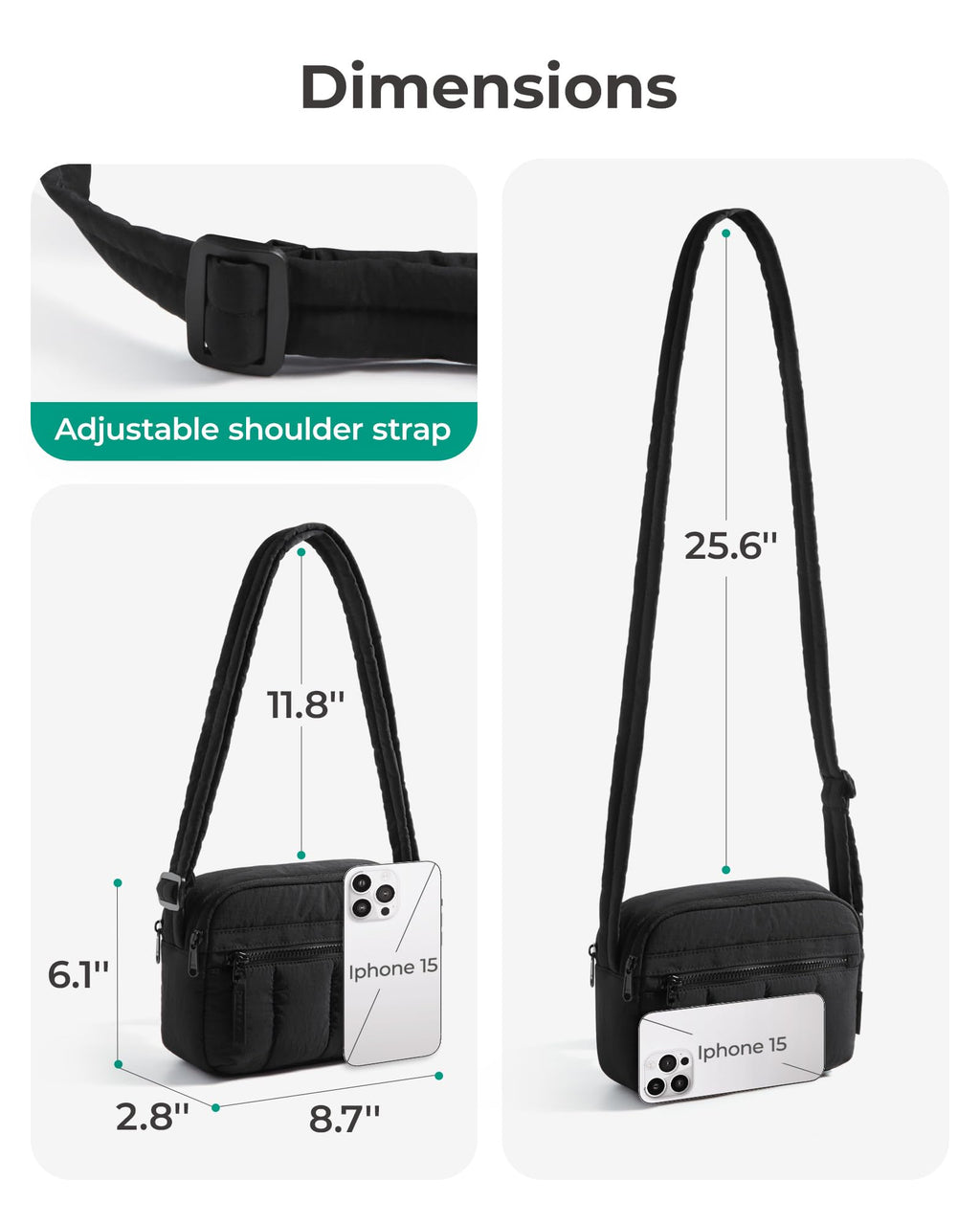 BAGSMART Cross Body Purse, Mini Crossbody Bags for Women Travel Purse