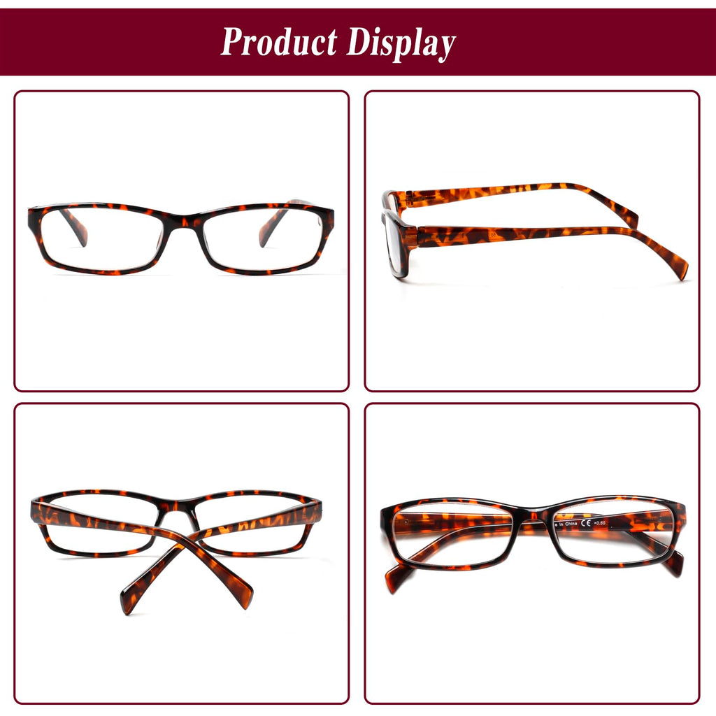 Kerecsen Reading Glasses 5 Pairs Fashion Ladies Readers Spring Hinge with Pattern Print Eyeglasses for Women (Mix Color -4, 1.50)