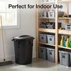 20 Gallon Heavy Duty Trash Can with Secure Click-Lock Lid – Durable All-Weather Plastic Garbage Bin for Outdoor Patio, Garage, Kitchen & Commercial Use – Black Utility Container