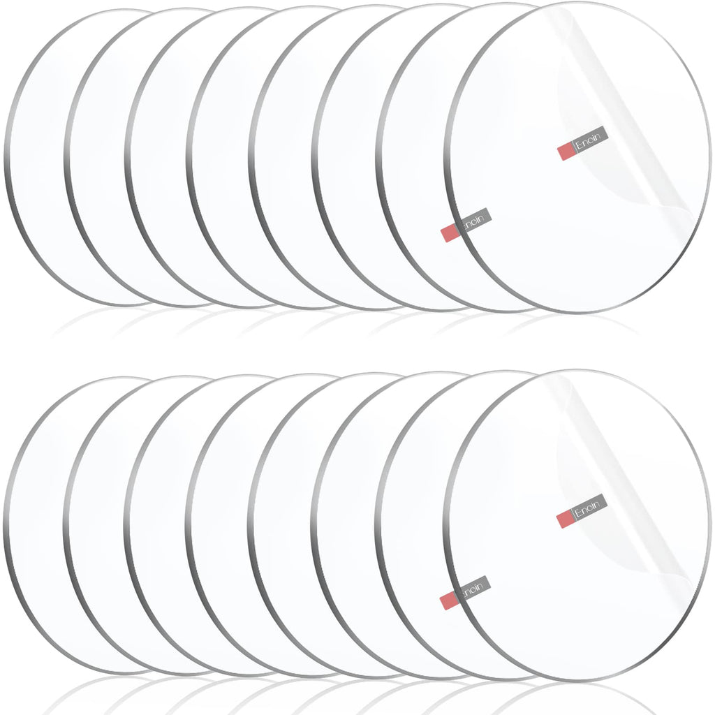 Enoin 16 Pack 6 inch Acrylic Cake Disc - Acrylic Circle Blanks Cake Boards Cut to Size Plexiglass Sheets 1/8 inch Thick, Platic Discs Clear Ornaments for Crafts Arts and Crafts, DIY Project, Paintings