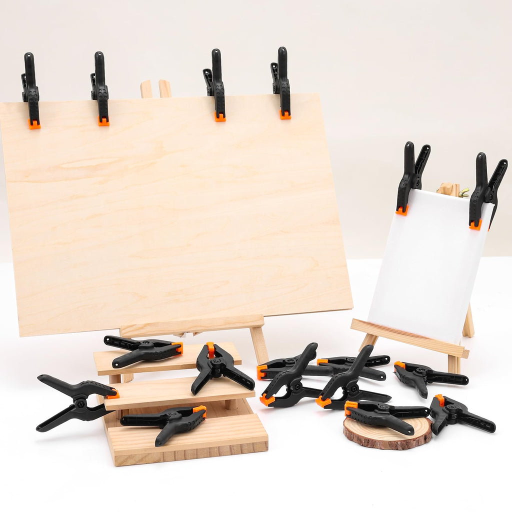 72 Pack 3.5 inch Plastic Spring Clamps, Black Heavy Duty Clips, Backdrop Clips, Plastic Clamps for Crafts, Backdrop Stand, Woodworking, Photography