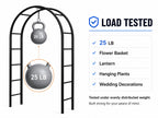 Thickened Tube Garden Arch,7.3ft Heavy-Duty Metal with 16mm Steel Tubes & 0.5mm Thickened Wall, Durable Outdoor Trellis for Climbing Plants,Roses,Garden Party,Ceremony & Decorations (Black)