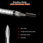 50 Pack 3ml/cc Disposable Luer Lock Lab Syringes with 22Ga 1.0 Inch Needle
