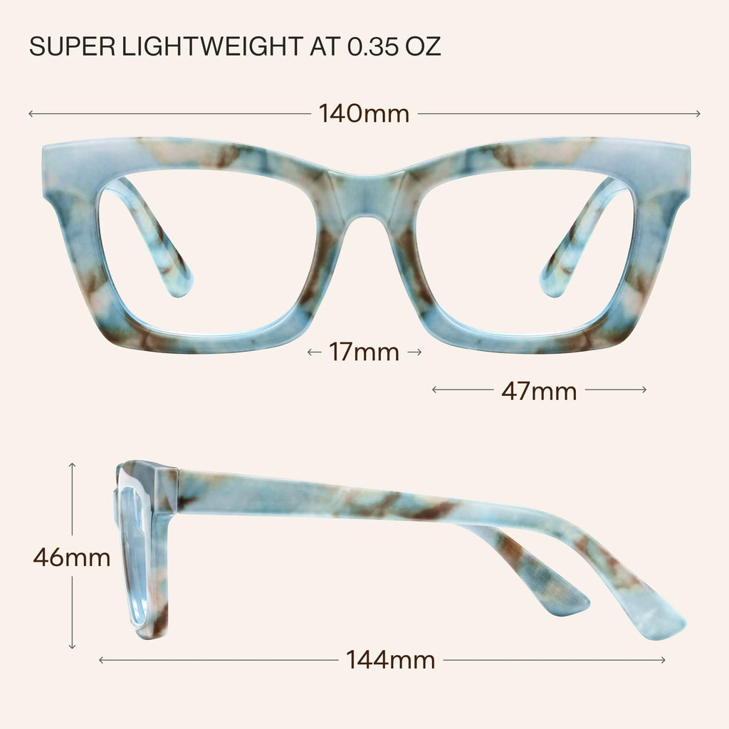 CCVOO 3.25 Oprah Style Reading Glasses for Women, Stylish Eyeglasses, Blue Light Readers for Women, Cheaters
