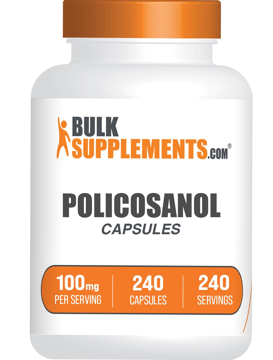 BulkSupplements.com Policosanol Capsules - from Sugar Cane, Policosanol 100mg - Gluten Free, 1 Capsule per Serving, 240 Capsules (Pack of 1)