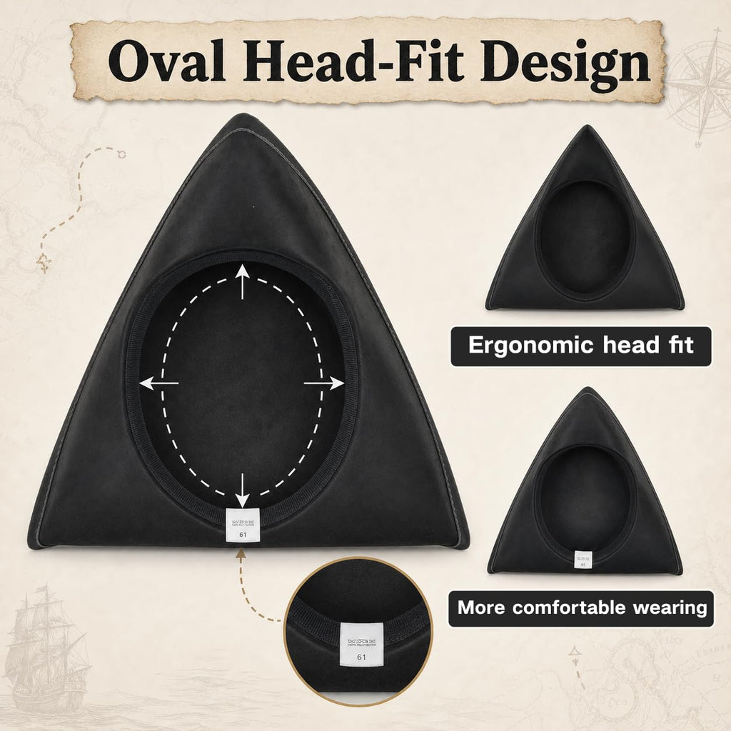HOMELEX Pirate Hat for Women & Men Colonial Tricorn Halloween Adult Revolutionary war Costume Accessory