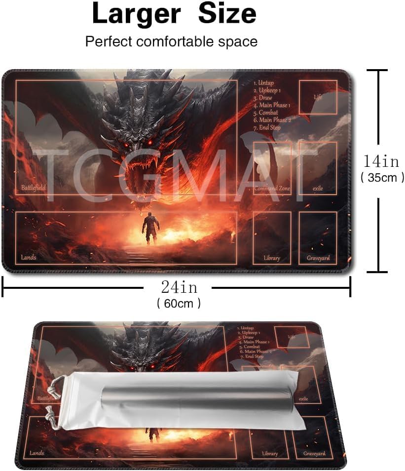 MTG Playmat - Non-Slip Backing Printing, Ideal for Card Game Enthusiasts TCG Playmat (Dragon Roar-Deck)