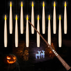 Leejec 12Pcs Floating Candle with Wand Remote, 6/18H Timer, Halloween Decor