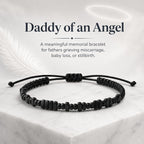 Live Gems - Daddy of an Angel Bracelet for Men – Miscarriage Gift for Dad – Loss of Baby Memorial – Sympathy Gift for Grieving Father – Hidden Message Morse Code Jewelry
