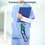 SKYREH Stethoscope Holder Clip, PU Leather Stethoscope Hip Holder Lightweight Portable Holster for Physicians, Nurses, EMT, Medical Nursing Students, for 3M Littmann & Most Stethoscope, Caribbean Blue
