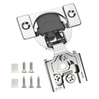 Chibery 10 Pack 1/2" Overlay Concealed Soft Close Hinge for Face Frame Door, Self Closing Hidden Hinge with 3 Way Adjustability, Satin Brushed Nickel 105 Degree Open Angle for Kitchen Storage Cabinet