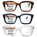 HIYANJN 3 Pack Progressive Multifocal Reading Glasses for Women Men Oprah style Blue Light Blocking Spring Hinger Readers 1.50