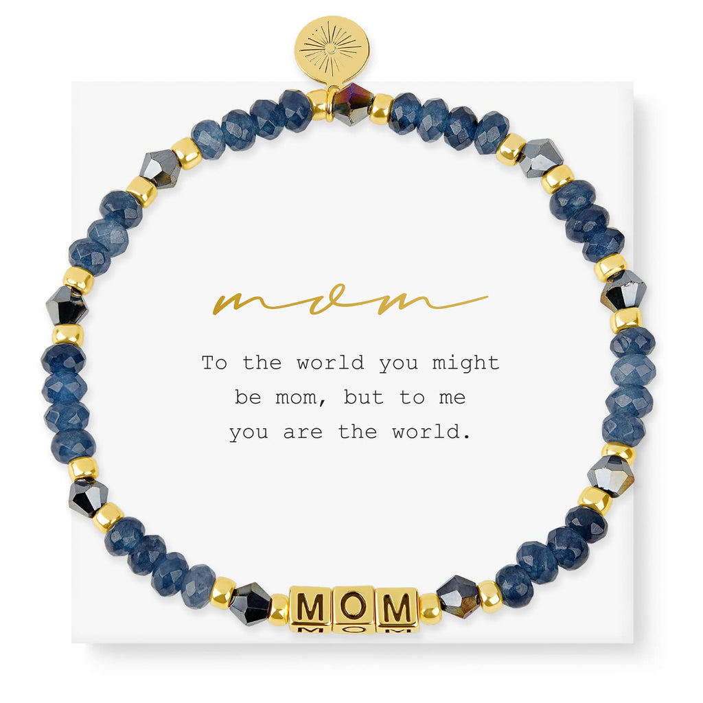 INSPIRED VOICES Inspirational Bracelets for Women, Mom, Gold Plated, Blue