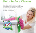 Clear Gear Disinfectant Cleaner, and Deodorizer For Sports Equipment, Gyms, and Fitness Centers - EPA-Registered, Hospital Grade, Made in USA - 1-Pack of 32 Oz Bottle Disinfecting Spray