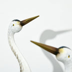 Outsunny Set of 2 Metal Crane Garden Statues 28.5" & 29", Blue & White