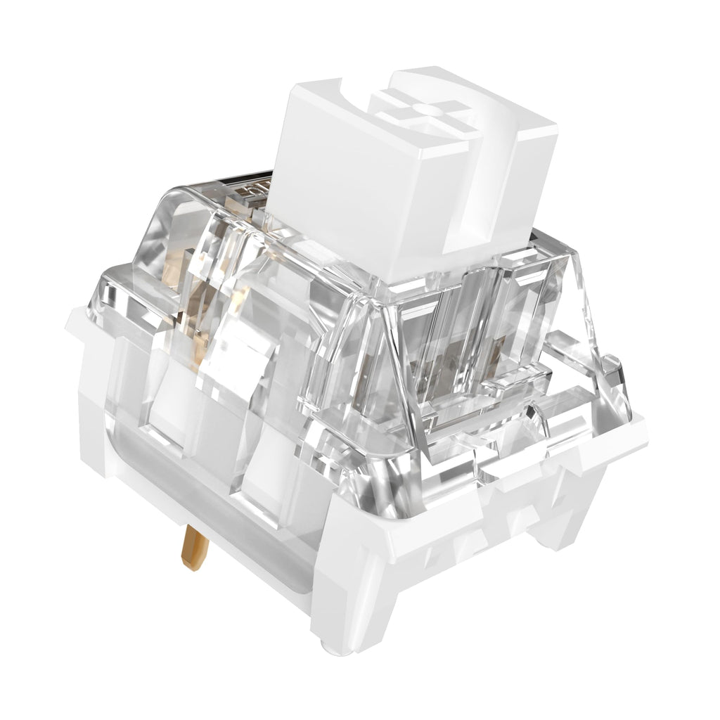 ZhouWang White Shark Mechanical Keyboard Switches, Dustproof and Waterproof, Crisp clicking Sound with Strong Tactile Feedback，uitable clicker for 3D Prints and Mechanical Gaming Keyboards.(108Pcs)