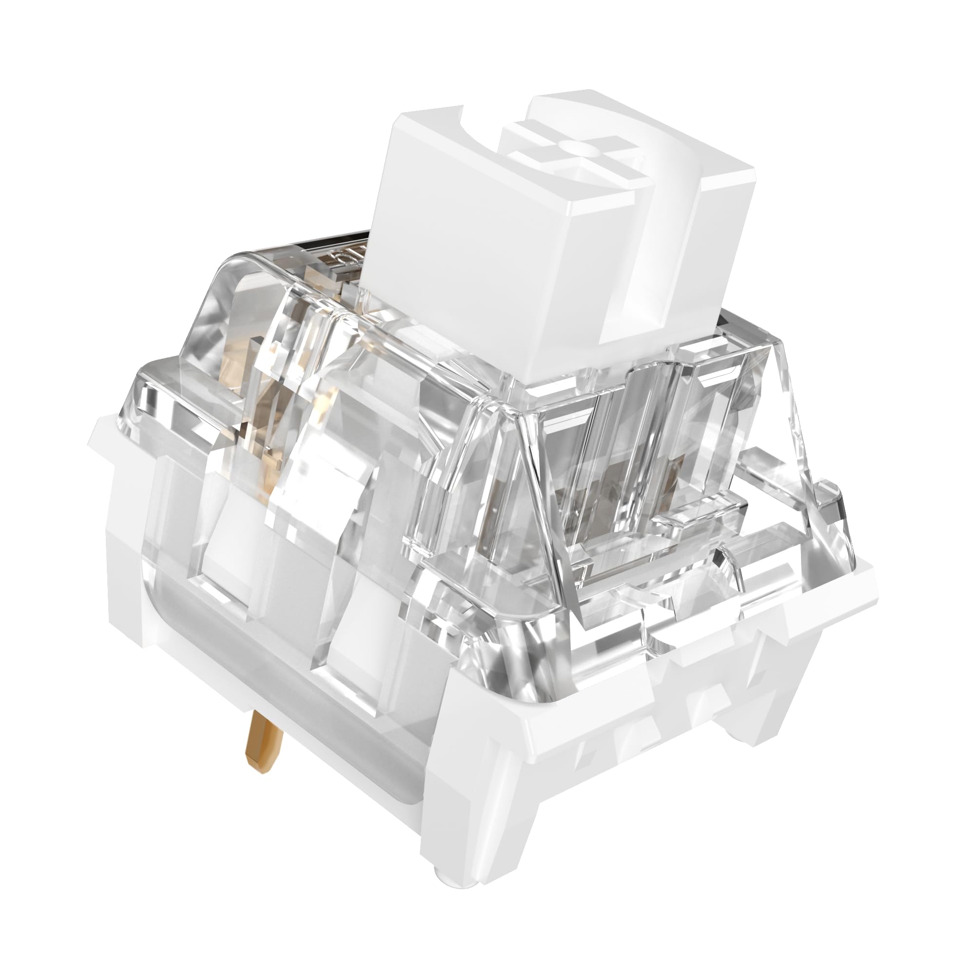 ZhouWang White Shark Mechanical Keyboard Switches, Dustproof and Waterproof, Crisp clicking Sound with Strong Tactile Feedback，uitable clicker for 3D Prints and Mechanical Gaming Keyboards.(108Pcs)