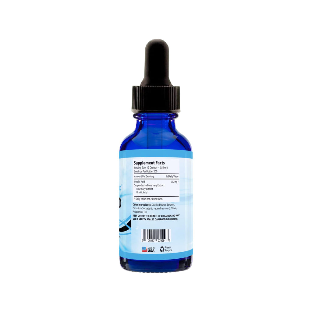Absonutrix Ursolic Acid 590mg, 4 Fl Oz Bottle, 200 Highly Potent Servings, High Bioavailability, Quick Absorption, Third-Party Tested, GMP-Certified, Non-GMO, Cruelty-Free Products, Made in USA