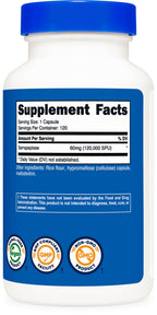 Nutricost Serrapeptase 120,000 SPU, 120 Capsules - Gluten Free, Non-GMO, and Vegetarian Friendly