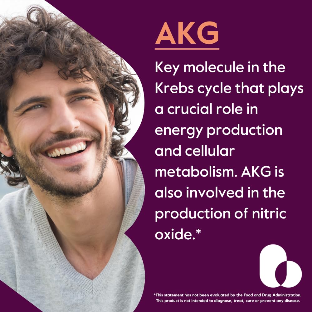 BESTVITE AKG (Alpha Ketoglutaric Acid) 1000mg per Serving (240 Veg Caps)