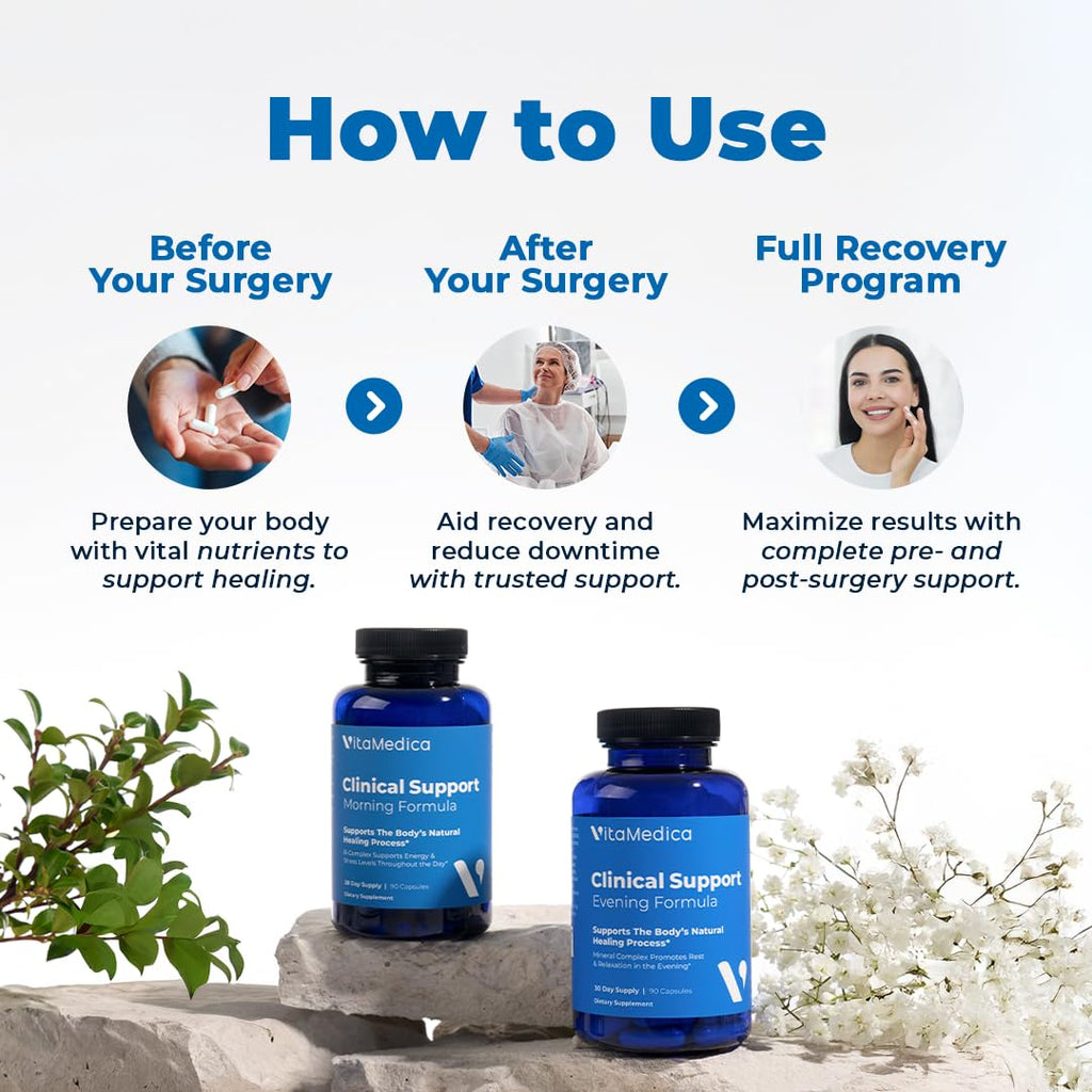 VitaMedica Clinical Support Formula - Supports Wound Healing & Bruising - Pre & Post-Op Surgery Essential & Injury Recovery Multivitamin Supplement