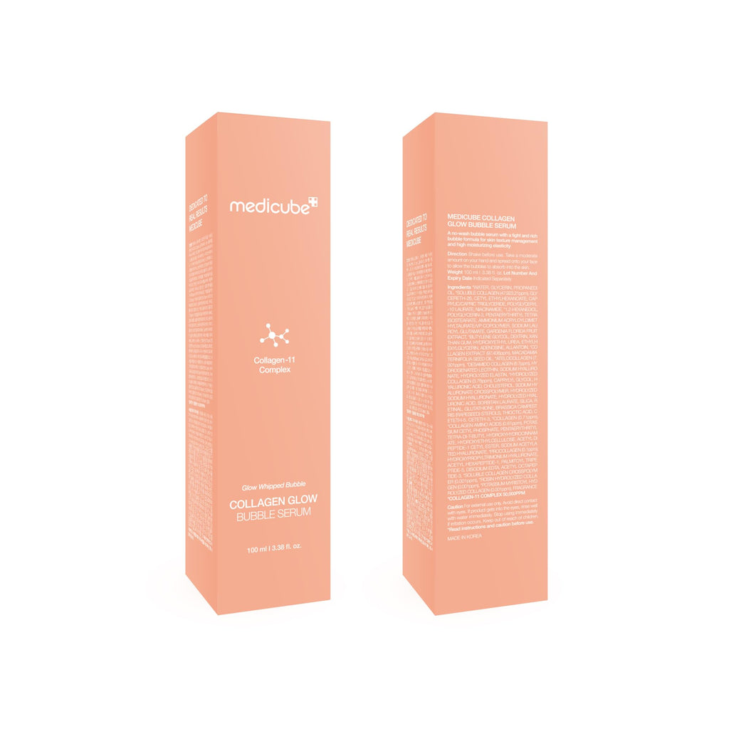 Medicube Collagen Glow Bubble Serum - Fast-absorbing bubble-type serum that gives you 24h Glow & Lifted Look - Korean skincare (3.38fl.oz.)