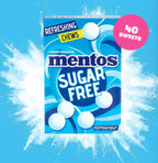 Mentos Sugar Free Peppermint Chews, Breath Freshening Sweets, Suitable for Vegetarians - 10 x 45 g