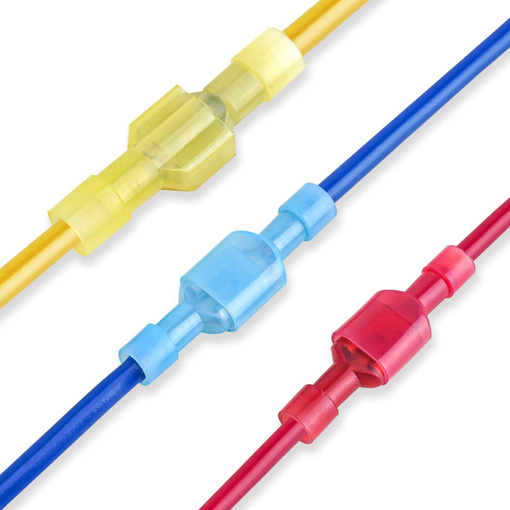 TICONN 100 Pcs Nylon Spade Connector Kit, Insulated Crimp Wire Connectors