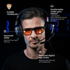 Horus X • Blue Light Glasses Men Women | Blue Light Blocking Glasses for Screen Anti-Fatigue Eye Migraine | Gaming Amber V3