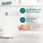 Amazon Brand - Presto! Flex-a-Size Kitchen Paper Towels, Strong and Absorbent, 128 Sheet Family Roll, 16 Rolls (8 Packs of 2)