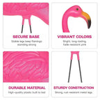 GIFTEXPRESS Pink Flamingos Yard Decorations - 2 Pack Extra Large 24" Tall Plastic Flamingo Statue w/Metal Stakes - Lawn Ornaments & Garden Decor for Outdoor Parties