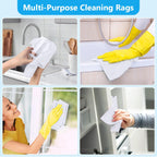 GLIMGLINT White Microfiber Cleaning Cloth, 100 Pack Cleaning Rags, Lint-Free, Ultra Absorbent Reusable Paper Towels for Home, Kitchen, Car, Garage or Shop, Dish Rags, 11" x 9"