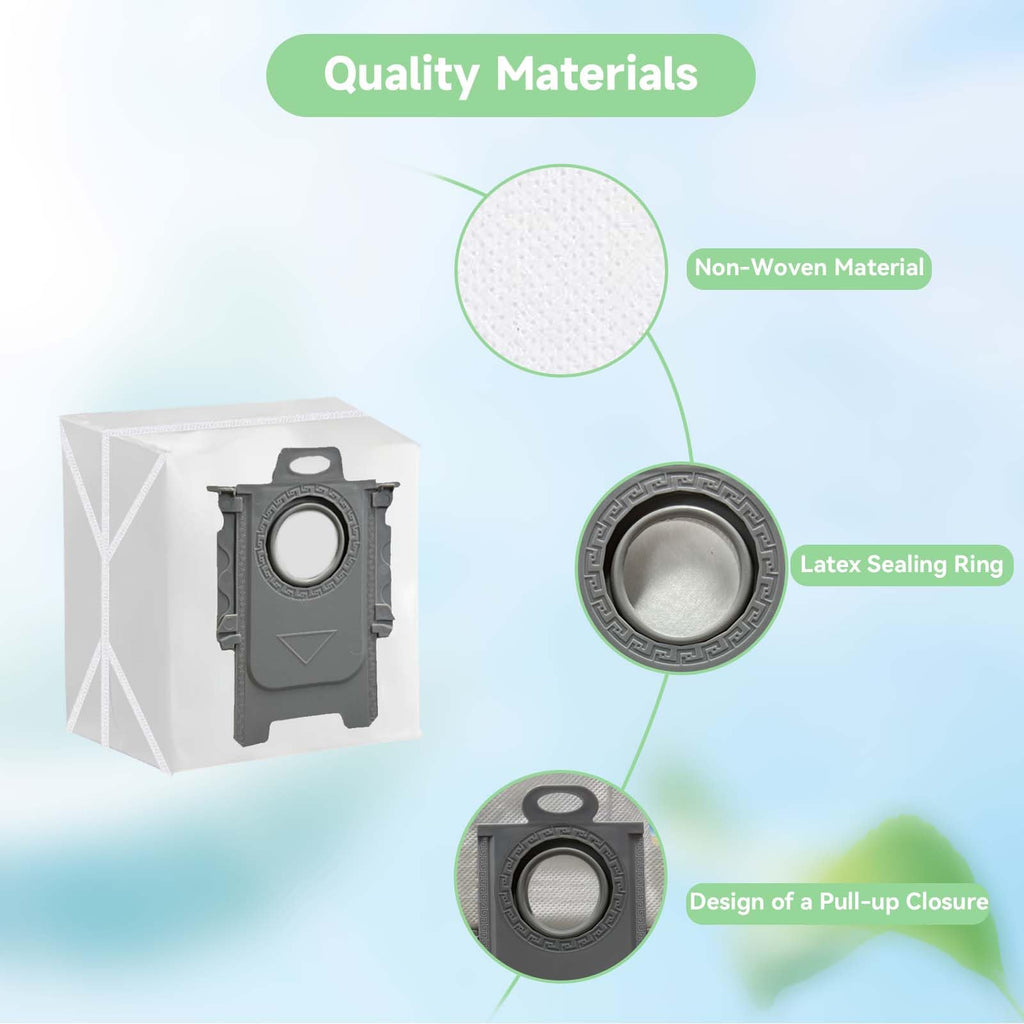 WAIKAS 14-Pack Vacuum Bags for Roborock Q7, Q10, Q5, Q8, S8 and S7 Series