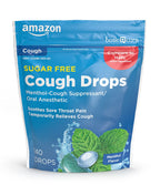Amazon Basic Care Sugar Free Menthol Cough Drops for Sore Throat Relief, Diabetic-Friendly, 140 Count