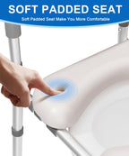 HOMLAND Raised Toilet Seat with Handles, Toilet Seat Riser for Seniors with Adjustable Height & Width, FSA HSA Eligible 400lb Handicap Elevated Toilet Seat for Elderly, Pregnant, Fit Any Toilet