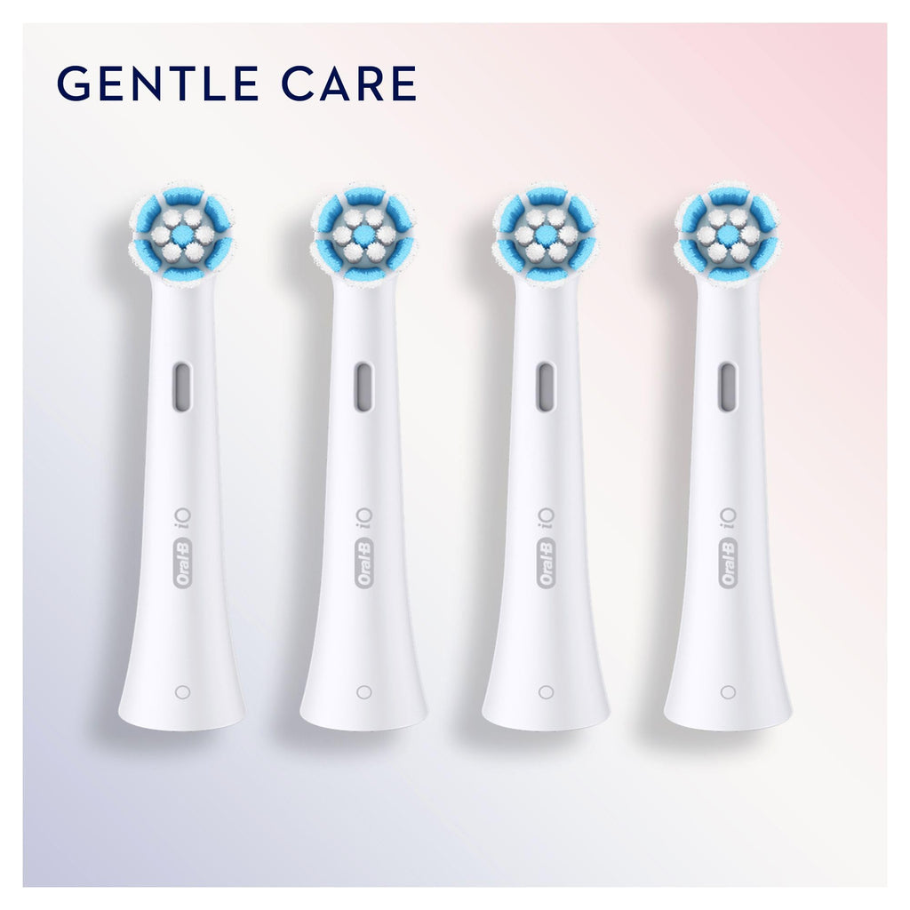 Oral-B iO Gentle Care Replacement Toothbrush Heads, Soft Bristles, 4 Count, Compatible with Oral-B iO