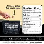 Strong Coffee Co. Instant Black Coffee | Premium Organic Coffee with Nootropics & Adaptogens, NeuroFactor®, L-Theanine, Ashwagandha, Reishi & MCT Oil | No Jitters, No Crash (1, 30 Servings)