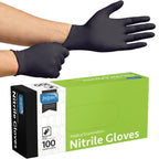 Inspire Black Nitrile Disposable Gloves | 4.5 Nitrile Disposable Safety Medical Cooking Cleaning Gloves (Black - Case Of 1000, Large)