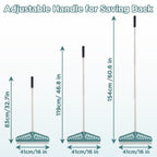 YEELOR Artificial Turf Rake with Adjustable Steel Handle from 32 to 61 Inch, Durable Artificial Grass Rake, Turf Brush for Cleaning pet Hair, Large Fallen Leaves and Dead Grass from Artificial Turf