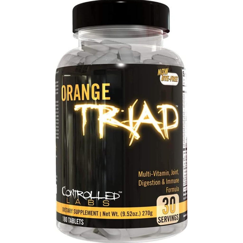 CONTROLLED LABS Orange Triad Daily Multivitamin, Iron Free Sports Supplement for Workout, Digestion, Immune, and Joints, 30 serv - Tablets (180 Count (Pack of 1))