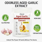 Elare Aged Garlic Extract - 7500mg Odorless, Organic Garlic Extract Capsules | Heart & Immune Antioxidant Supplements, Vegetarian, All-Natural, Non-GMO, 300 Softgels