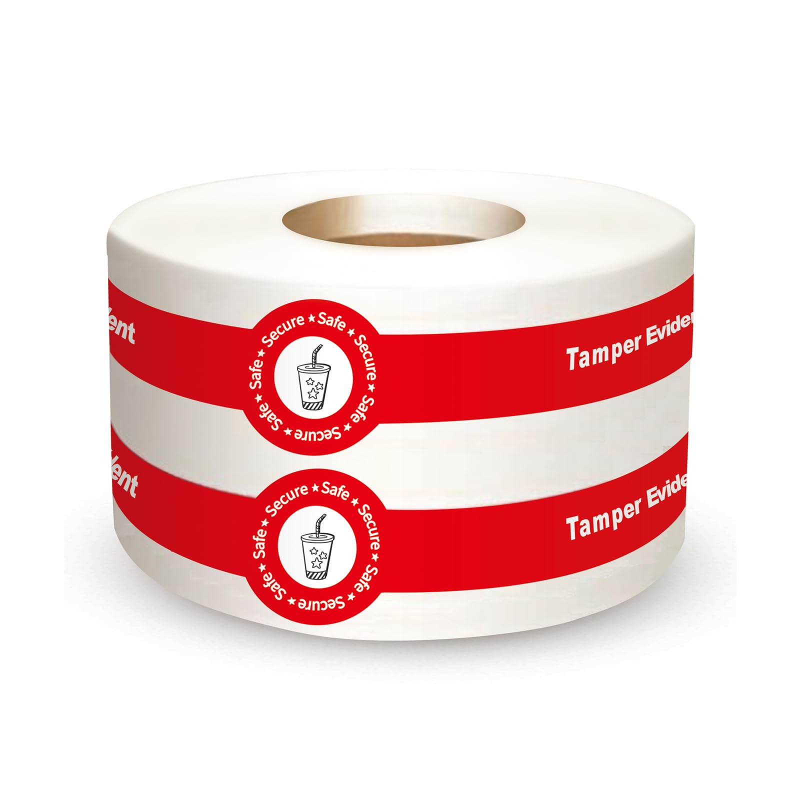 Safe Secure Tamper Proof Stickers Tamper Evident Seals Stickers 1" x 9" - 600 Pcs Food Deliver for Drink Lids Stickers Sealed for Freshness Labels Drink Food Seals（Red）