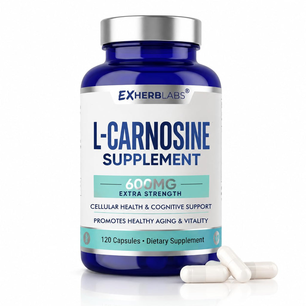 L-Carnosine 600mg Capsules, Premium Carnosine Supplement for Cellular Rejuvenation & Brain Support, Advanced L Carnosine Supplement for Antioxidant Defense & Muscle Recovery, 120 Capsules
