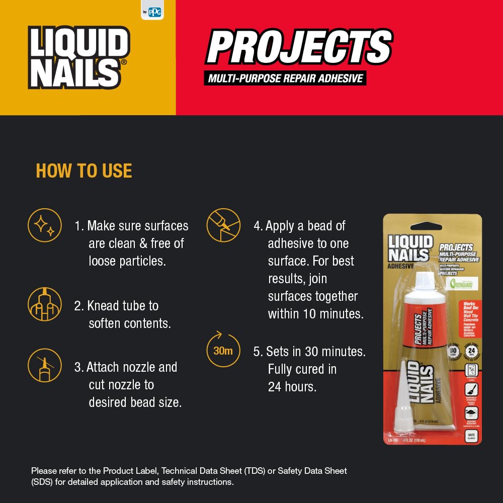 Liquid Nails LN-700 4-Ounce Small Projects and Repairs Adhesive