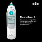 Braun ThermoScan 5 Ear Thermometer, Digital Display, Baby and Infant Thermometer with ExacTemp Stability Indicator for Professional Accuracy, Recommended by Pediatricians