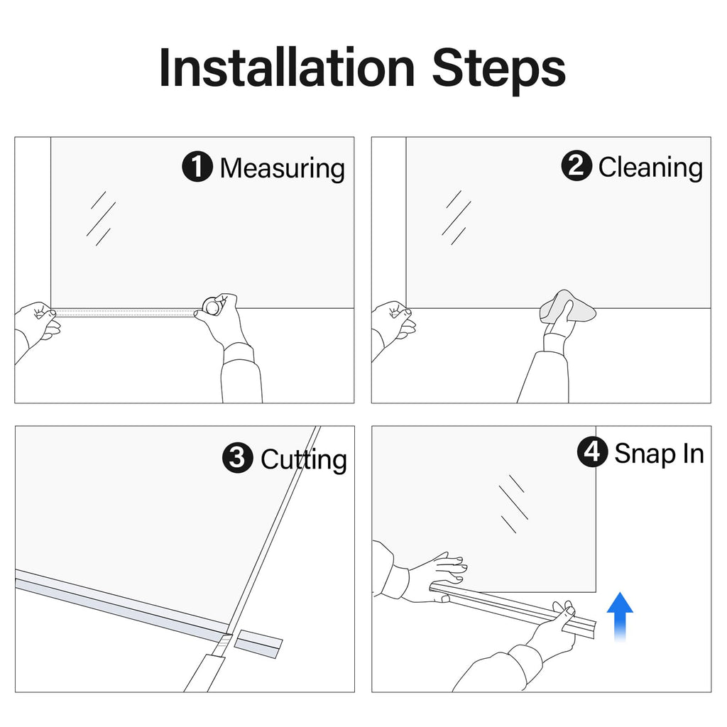 Yecaye 3 Pack 3/8" x 39" Shower Door Bottom Seal,Shower Door Sweep,Frameless Glass Seal Strip,Stop Leaks and Create a Water Barrier, Water Guard 10MM