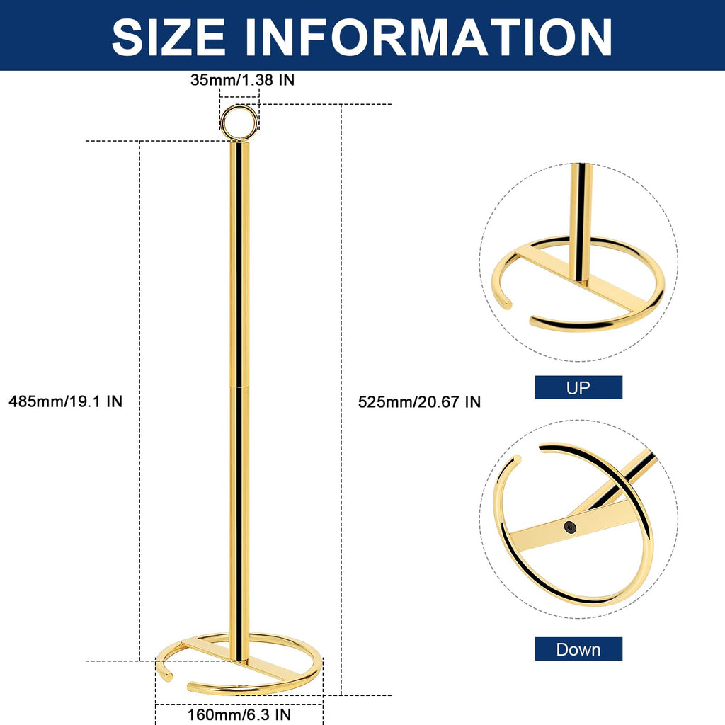 NearMoon Bath Toilet Paper Holder Stand, Freestanding Tissue Paper Storage with Reserve, Space Toilet 4 Rolls Holder for Bathroom/Kitchen Countertop-All Metal (2 Pack, Chrome Gold)
