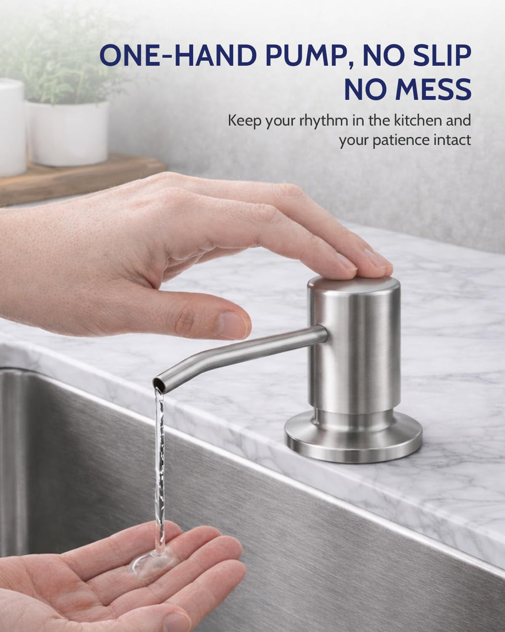 LUFEIDRA Kitchen Faucet with Pull Down Sprayer and Soap Dispenser, High Arc Spring 304 Stainless Steel Single Handle 1 or 3 Hole 2 Mode for Farmhouse RV Camper Laundry Bar Pot Filler (Brushed Nickel)